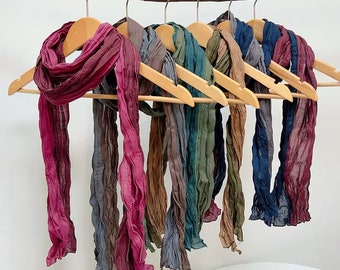 100% natuurlijke lichtgewicht en ademende katoenen sjaal, lichtgewicht pure katoenen sjaals in 6 kleuren, cadeau katoenen sjaal voor dames en heren, cadeau