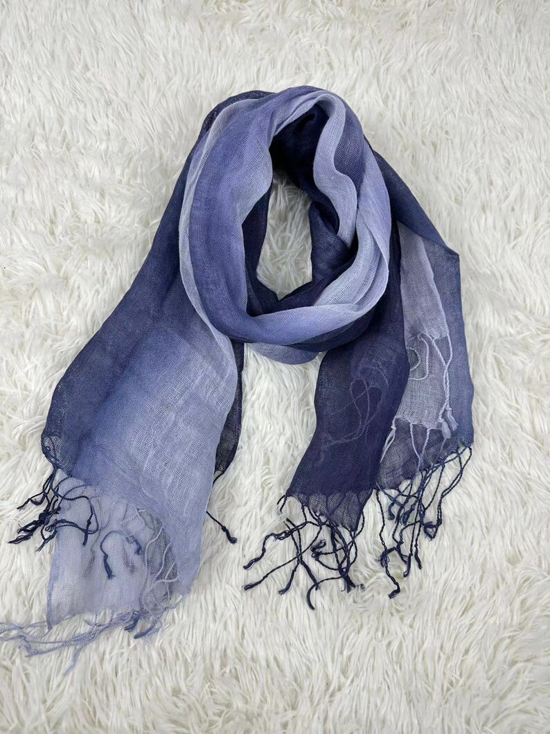 10 kleuren verzacht linnen sjaal, natuurlijk lichtgewicht linnen, unisex sjaal, omslagdoek, cadeau-idee, accessoires, linnen wrap Blue Dark Cyan