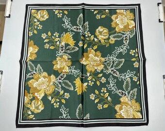 53cm 100% Mulberry Silk Scarf Square, Women's Scarf, Fashion Scarf, Bandana, Bag Accessory,Blossoms Vintage，Gift-Packaged with Free Shipping