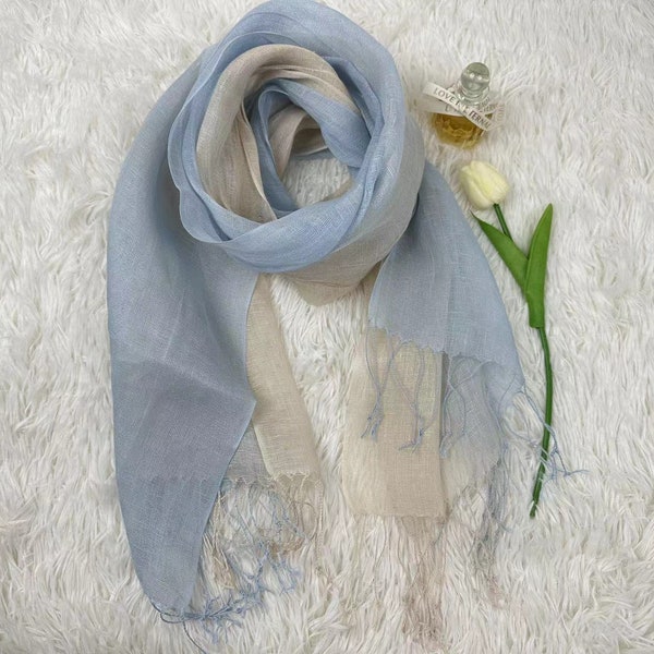 10 Colors Softened Linen Scarf, Natural Lightweight Linen, Unisex Scarf, Shawl, Gift Idea, Accessories, Linen Wrap