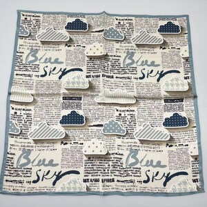 53cm 100% Mulberry Silk Scarf Square, Women's Scarf, Fashion Scarf, Bandana, Bag Accessory,Blue Cloud Print，Gift-Packaged with Free Shipping