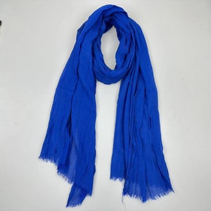 10 colors Thin cotton scarf Small scarf for men and women cotton neck tie,Pure color pleated cotton and linen scarf