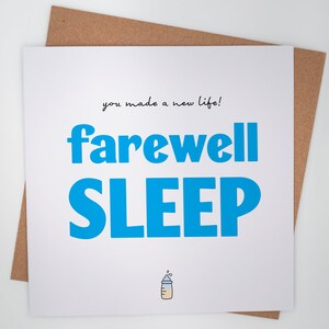 Tarjeta tipográfica de nuevo bebé - Sueño de despedida - noches de insomnio - nuevos padres