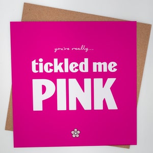 Biglietto di ringraziamento tipografico - rosa solleticato