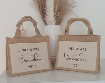 Jutetasche mit Spruch | Tasche als Geschenkverpackung | Geschenkidee beste Freundin | Geschenk zum Muttertag | Juteshopper