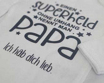 Body zum Vatertag mit Namen des Kindes| Personalisierter Babybody | Ich hab dich lieb Papa | Body mit Spruch | Geschenkidee Papa