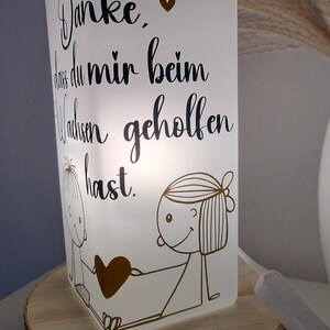 Lampe mit Spruch Geschenke zum Abschluss Kindergarten Geschenkidee Erzieherin mit Kindernamen Bild 5