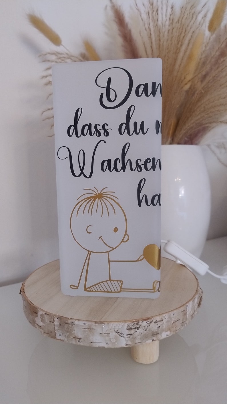 Lampe mit Spruch Geschenke zum Abschluss Kindergarten Geschenkidee Erzieherin mit Kindernamen Bild 2