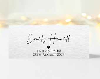 Personalised Folded Place Cards Wedding Seating Place Names Minimalist Heart Tent Table Settings Events Dinner Tent Wedding Stationary Cards