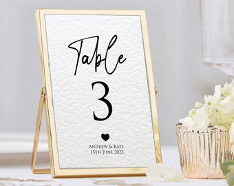 Personalised Table Number Cards Custom Wedding Table Names Minimalist Heart Table Settings Events Dinners Wedding Stationary Wedding Dinners