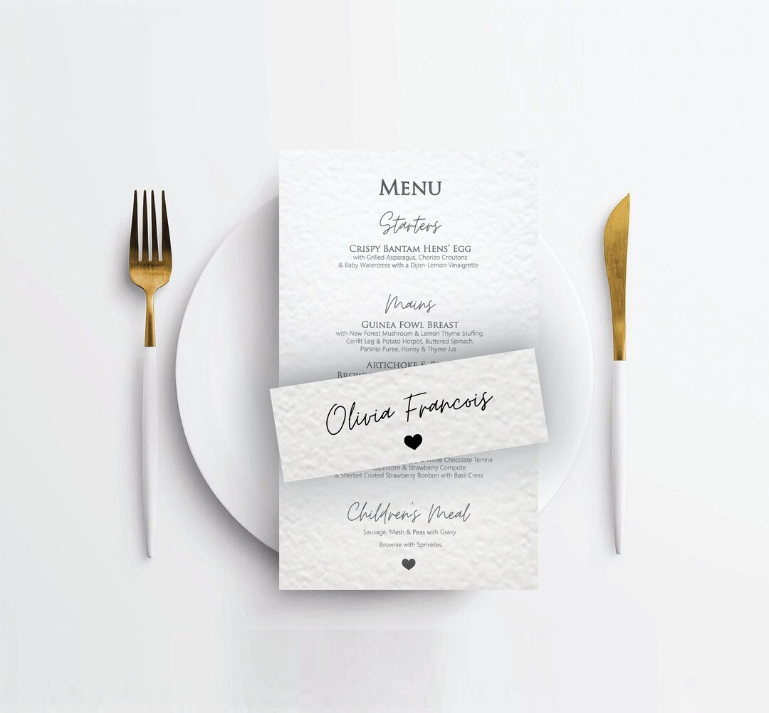 Personalised Place Card Tags Wedding Seating Place Names Minimalist