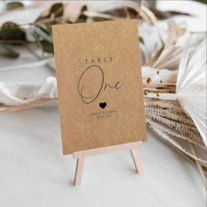 Personalised Kraft Table Number Cards Custom Wedding Table Names Rustic Table Settings Events Dinners Wedding Stationary Wedding Dinners