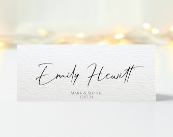 Personalised Folded Wedding Place Cards Simple Wedding Place Names Minimalist Table Settings Events Dinners Tent Place Cards Stationary