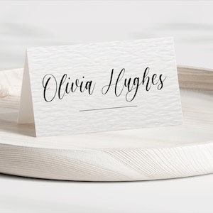 Custom Folded Place Cards Personalised Formal Wedding Place Names Minimalist Table Settings Dinner Tent Seating Cards Elegant Stationary