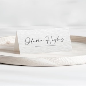 Personalised Folded Place Cards Wedding Seating Place Names Minimalist Table Settings Events Dinner Tent Place Cards Elegant Stationary Line