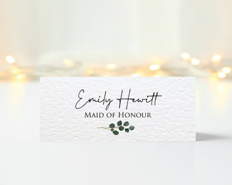 Personalised Folded Place Cards Eucalyptus Wedding Seating Place Names Botanical Table Settings Events Dinners Tent Place Cards Stationary