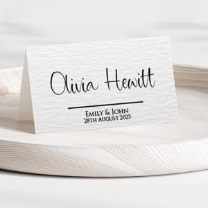 Custom Folded Place Cards With Line Underneath Names Personalised Wedding Place Names Formal Table Settings Events Dinner Tent Place Cards