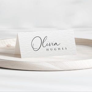 Custom Folded Place Cards With Different Fonts Folded Wedding Seating Place Names Minimalist Table Settings Events Dinner Tent Place Cards