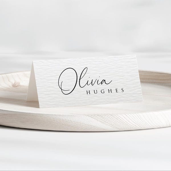 Custom Folded Place Cards With Different Fonts Folded Wedding Seating Place Names Minimalist Table Settings Events Dinner Tent Place Cards