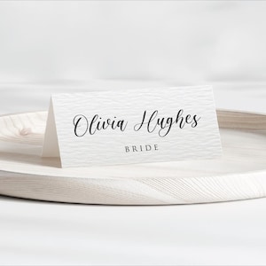 Personalised Wedding Place Cards Simple Wedding Place Names Minimalist Folded Table Settings Events Dinners Tent Place Cards Stationary