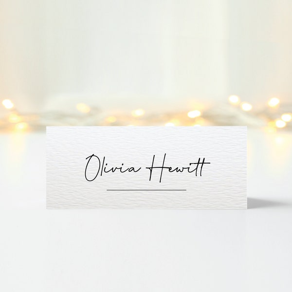 Personalised Folded Place Cards Wedding Seating Place Names Minimalist Table Settings Events Dinner Tent Place Cards Elegant Stationary Line