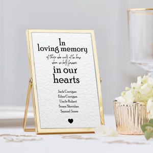 In Loving Memory Wedding Sign Wedding Day Elegant Memorial Print Reception Signs Wedding Stationary Wedding Decoration Custom Unframed zdjęcie 3