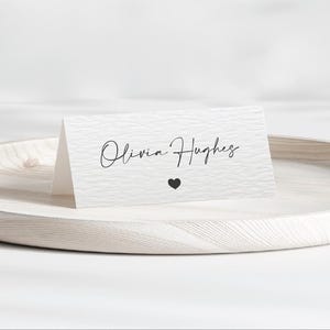 Personalised Folded Place Cards Wedding Seating Place Names Minimalist Heart Table Settings Events Dinners Tent Place Cards Stationary Cards
