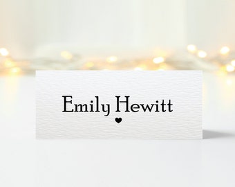 Custom Wedding Place Cards Personalised Folded Wedding Place Names Classic Heart Table Settings Events Tent Place Cards Stationary Cards