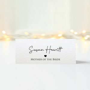 Personalised Folded Place Cards Wedding Seating Place Names Minimalist Heart Table Settings Events Dinners Tent Place Cards Stationary Cards image 4