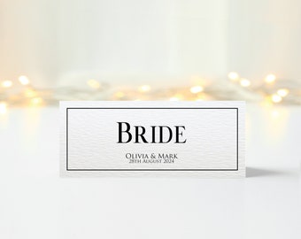 Personalised Folded Place Cards Elegant Wedding Seating Place Names Minimalist Formal Table Settings Event Dinner Tent Place Stationary Card