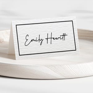 Cartões de lugar dobrados personalizados, assentos formais para casamento, nomes de lugares, configurações de mesa elegantes e minimalistas, tenda para jantar de evento, cartão estacionário