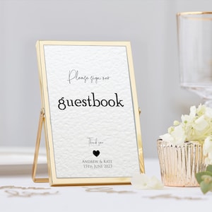 Custom Please Sign Our Guestbook Wedding Sign Personalised Wedding Day Reception Signs Stationary 4X6" 5X7" 8X10" 11X14" A6 A5 A4 A3 A2