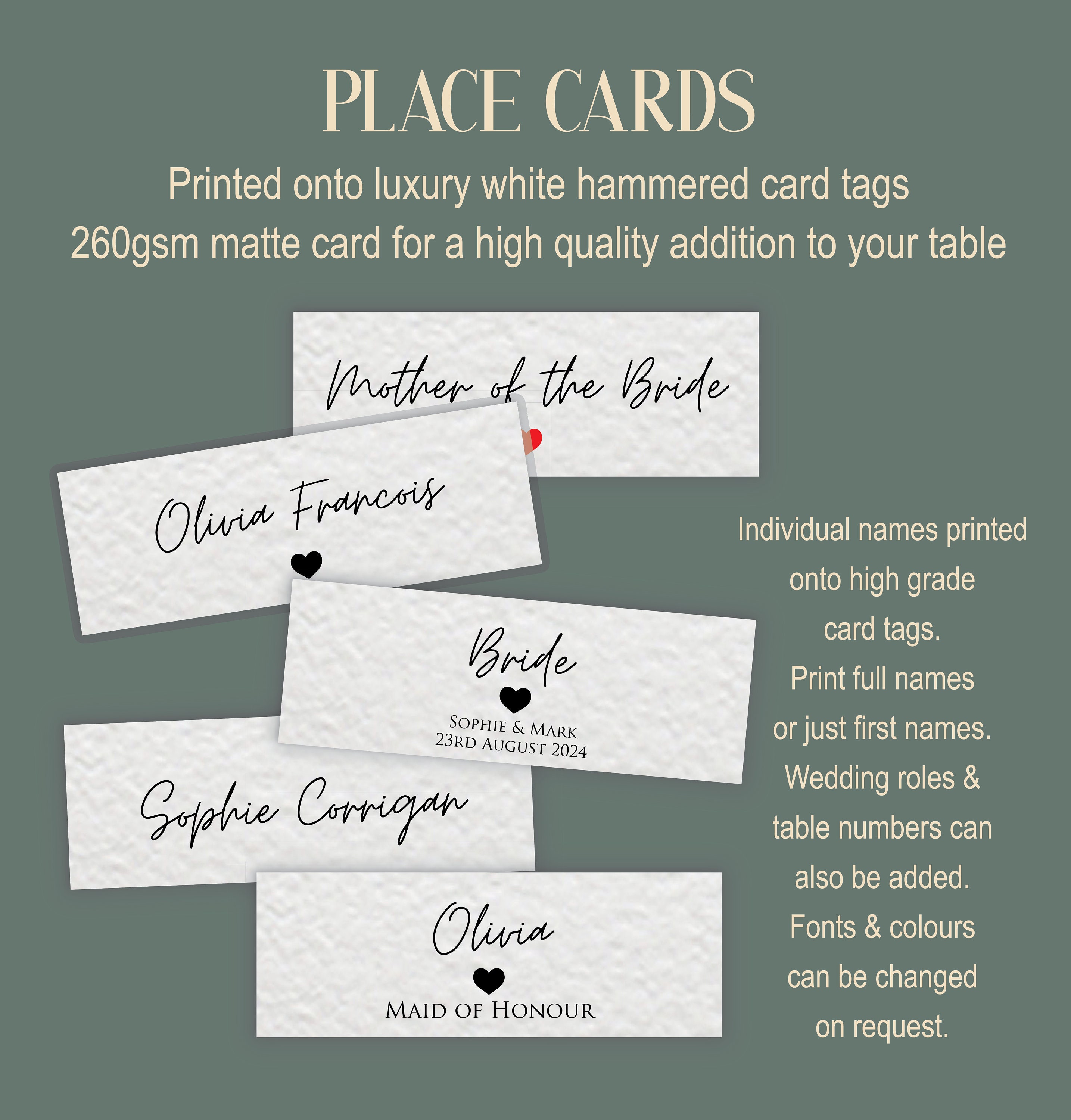 Personalised Place Card Tags Wedding Seating Place Names Etsy UK