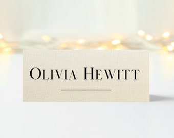 IVORY Custom Folded Place Cards Personalised Wedding Seating Place Names Minimalist Table Settings Tent Place Cards Elegant Stationary Line