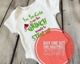 Grinch Baby grow, baby bodysuit, Christmas Movie, stocking filler, grinch xmas, Cute Baby Outfit, xmas Gift, grinch, christmas, baby grow