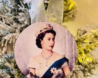 Queen elizabeth, royals, queen elizabeth tree decoration, ornament, stocking filler, Christmas present, gift for her , queen gift