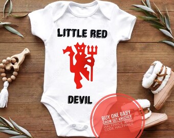 Manchester United Baby Grow, Premier League Football Onesie, baby football grow, man united baby onesie, man united Red Devils, Man U baby