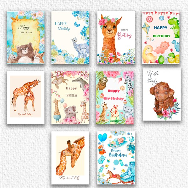 Lot de 10 Cartes Postales Joyeux Anniversaire carte pour postcrossing Carte de Voeux