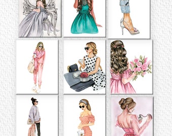 Set of 9 Fashion Post cards card for postcrossing Greetings card