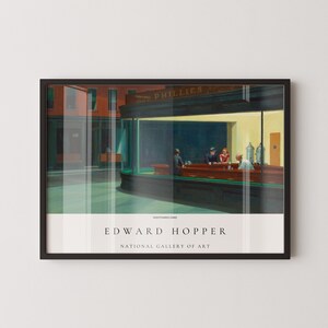 Edward Hopper - Nighthawks / Arte famosa (disponibile con o senza cornice)