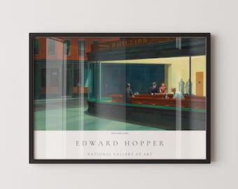 Edward Hopper - Nighthawks | Famous Art (available handframed or unframed)