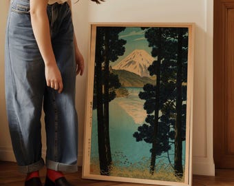 Shiro Kasamatsu Mount Fuji Japanese Woodblock Print: Hakone Lake