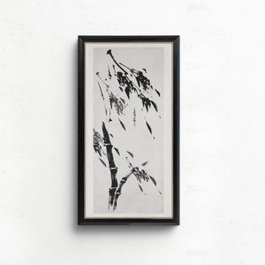 Bambu ao Vento | IMPRESSÃO GICLÉE PREMIUM | Arte vertical alta, estreita, asiática, japonesa e chinesa vintage (disponível emoldurada à mão ou sem moldura) 2x1