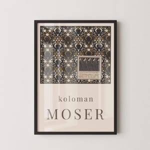 Koloman Moser - Starflower Endpaper | Famous Vintage Exhibition Poster Painting (available handframed or unframed)