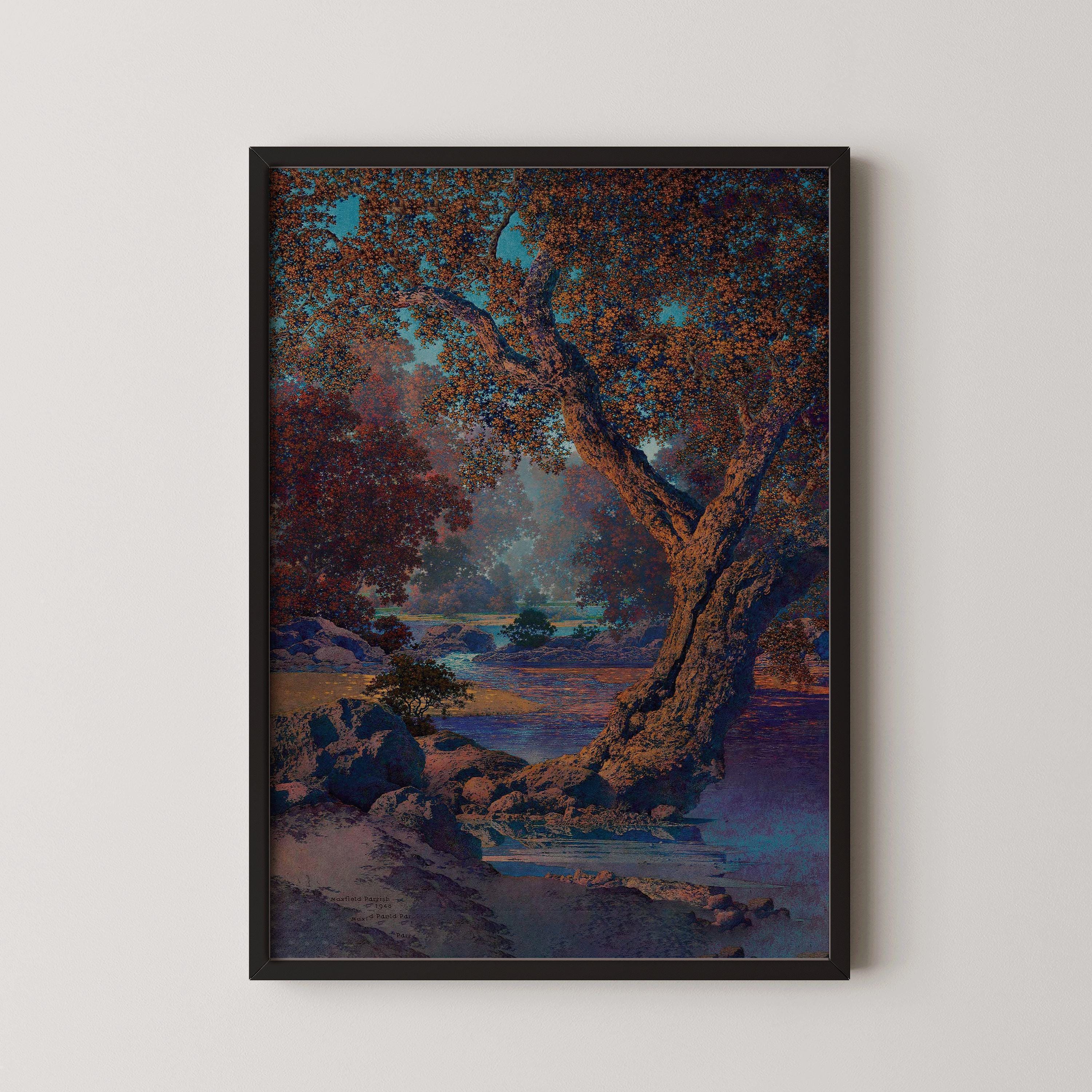 Maxfield Parrish - Autumn Brook | Colorful Maximalist American