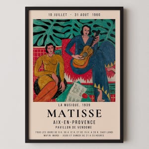 Henri Matisse - La Musique | Famous Painting Exhibition Poster (available handframed or unframed)