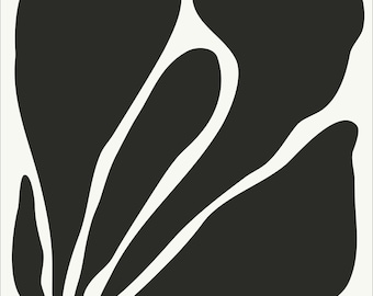 Henri Matisse - Flor negra en papel decoupé / Cuadro famoso (disponible con o sin marco)