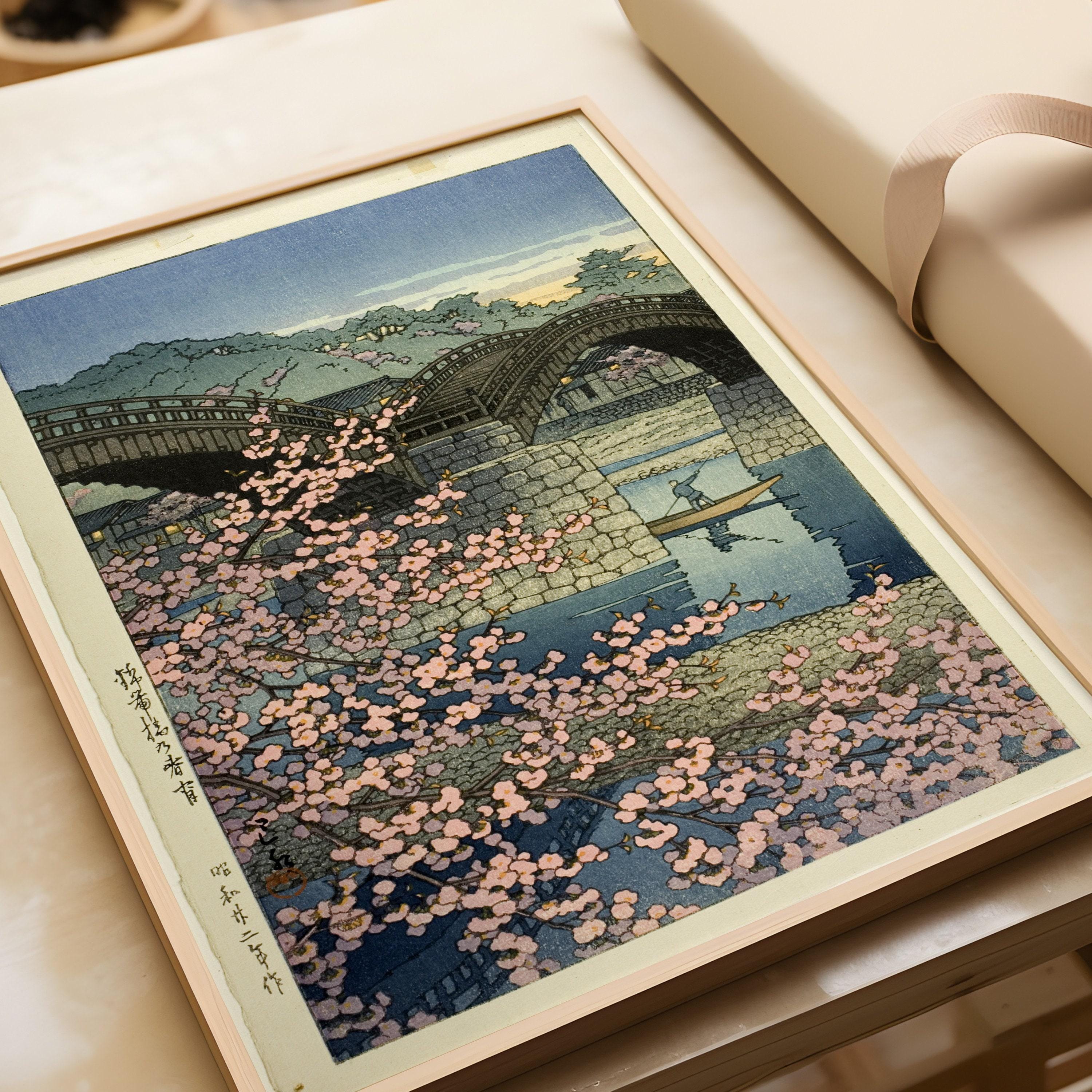 川瀬巴水 - 錦帯橋の桜 日本の木版画 - Etsy 日本