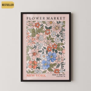 Flower Market - New York / La nostra stampa di arte botanica moderna più venduta (disponibile con o senza cornice)