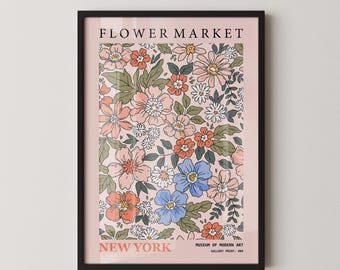 Flower Market - New York | Our Number 1 Bestselling Modern Botanical Art Exhibition Print (available handframed or unframed)